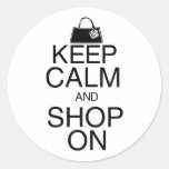 Keep Calm and Shop On Round Stickers