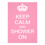 Keep Calm and Shower On Personalized Invitation
