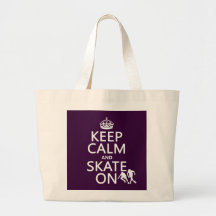 Keep Calm and Skate On (rollerskates) (any color) Tote Bag