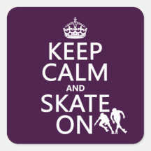 Keep Calm and Skate On (rollerskates) (any color) Stickers