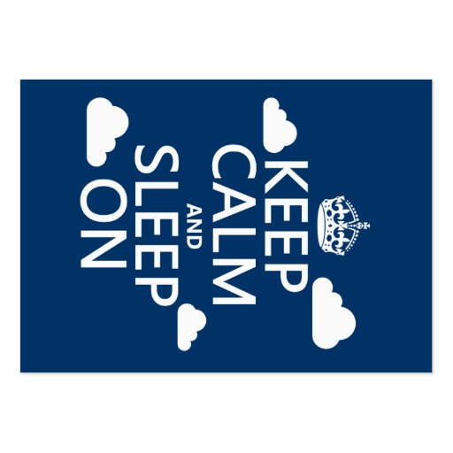 Keep Calm and Sleep On (customize color) Business Card Template (front side)