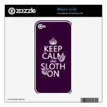 Keep Calm and Sloth On Skin For iPhone 4S
