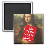 Keep Calm And Smile 2 Inch Square Magnet