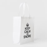 KEEP CALM AND SNORE MARKET TOTES
