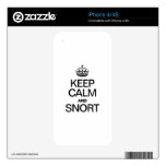 KEEP CALM AND SNORT DECALS FOR iPhone 4S