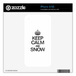 KEEP CALM AND SNOW DECAL FOR iPhone 4S