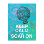 Keep Calm and Soar On fun art print Post Card