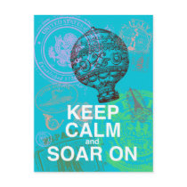 Keep Calm and Soar On fun art print Post Card