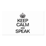 KEEP CALM AND SPEAK BUSINESS CARDS