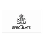 KEEP CALM AND SPECULATE BUSINESS CARD TEMPLATES