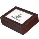 KEEP CALM AND SPECULATE KEEPSAKE BOXES