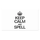 KEEP CALM AND SPELL BUSINESS CARD TEMPLATES