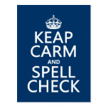 Keep Calm and Spell Check (with errors)(any color) Postcards