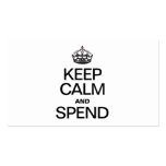 KEEP CALM AND SPEND BUSINESS CARD