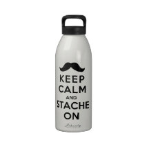 Keep Calm and Stache On Drinking Bottles