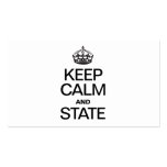 KEEP CALM AND STATE BUSINESS CARD TEMPLATES