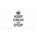 KEEP CALM AND STOP BUSINESS CARD TEMPLATE