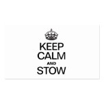 KEEP CALM AND STOW BUSINESS CARD TEMPLATE