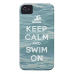 Keep Calm And Swim On Funny iPhone4S case Case-Mate iPhone 4 Case