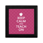 Keep Calm and Teach On, Pink Plaid gift boxes