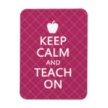 Keep Calm and Teach On, Pink Plaid magnets