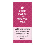 Keep Calm and Teach On, Pink Plaid rack cards