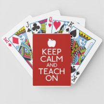 Keep Calm and TEACH on-red Poker Cards