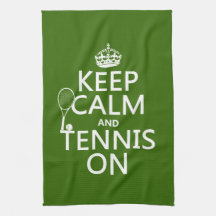 Keep Calm and Tennis On (any background color) Hand Towels
