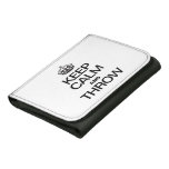 KEEP CALM AND THROW LEATHER TRI-FOLD WALLET