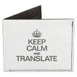 KEEP CALM AND TRANSLATE BILLFOLD WALLET