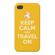 Keep Calm and Travel On (sunshine yellow) Cover For iPhone 4