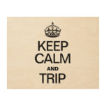 KEEP CALM AND TRIP WOOD CANVAS