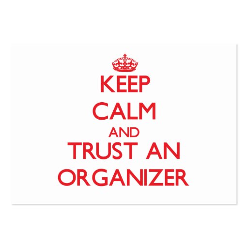 Keep Calm and Trust an Organizer Business Card Template (front side)