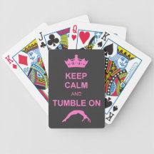 Keep calm and tumble gymnast bicycle card decks
