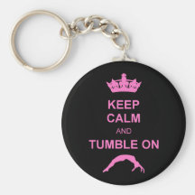 Keep calm and tumble gymnast keychains