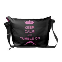 Keep calm and tumble gymnast messenger bag