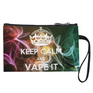 keep calm and vape it wristlet purses