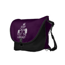 Keep Calm and Visit the Library - in any color Courier Bag