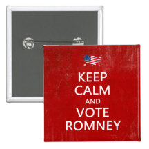 Keep Calm and Vote Romney Button Lapel Pin