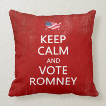 Keep Calm and Vote Romney Throw Pillows