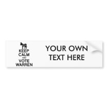 KEEP CALM AND VOTE WARREN - BUMPER STICKERS