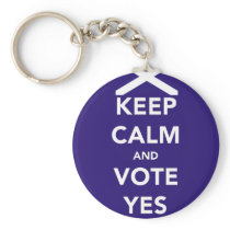 Keep calm and vote yes key chain