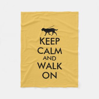 Keep Calm and Walk On Dog Fleece Blanket for Pets