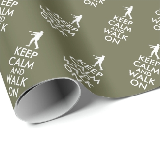 Keep Calm and Walk On Zombie Giftwrap Custom Color