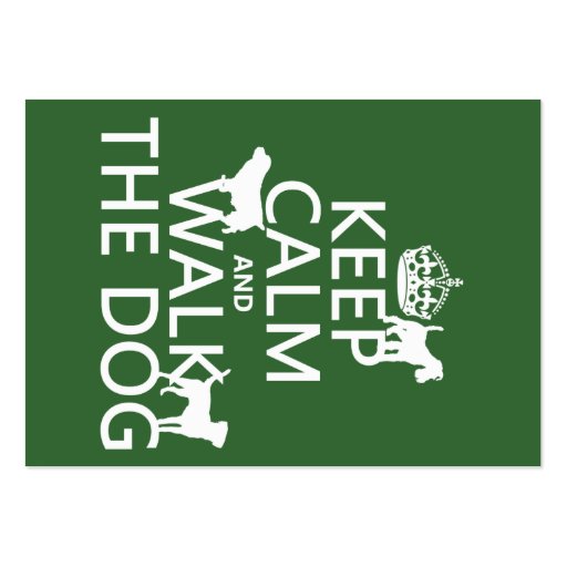 Keep Calm and Walk The Dog - all colors Business Card (front side)