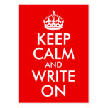 Keep Calm and Write On Business Card