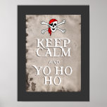 KEEP CALM and YO HO HO in grey Print
