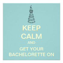 KEEP CALM Bachelorette Party Custom Invite (Aqua) invitations