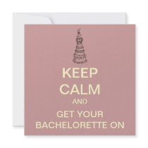 KEEP CALM Bachelorette Party Custom Invite (Blush)