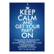 Keep Calm Birthday Personalized Invites